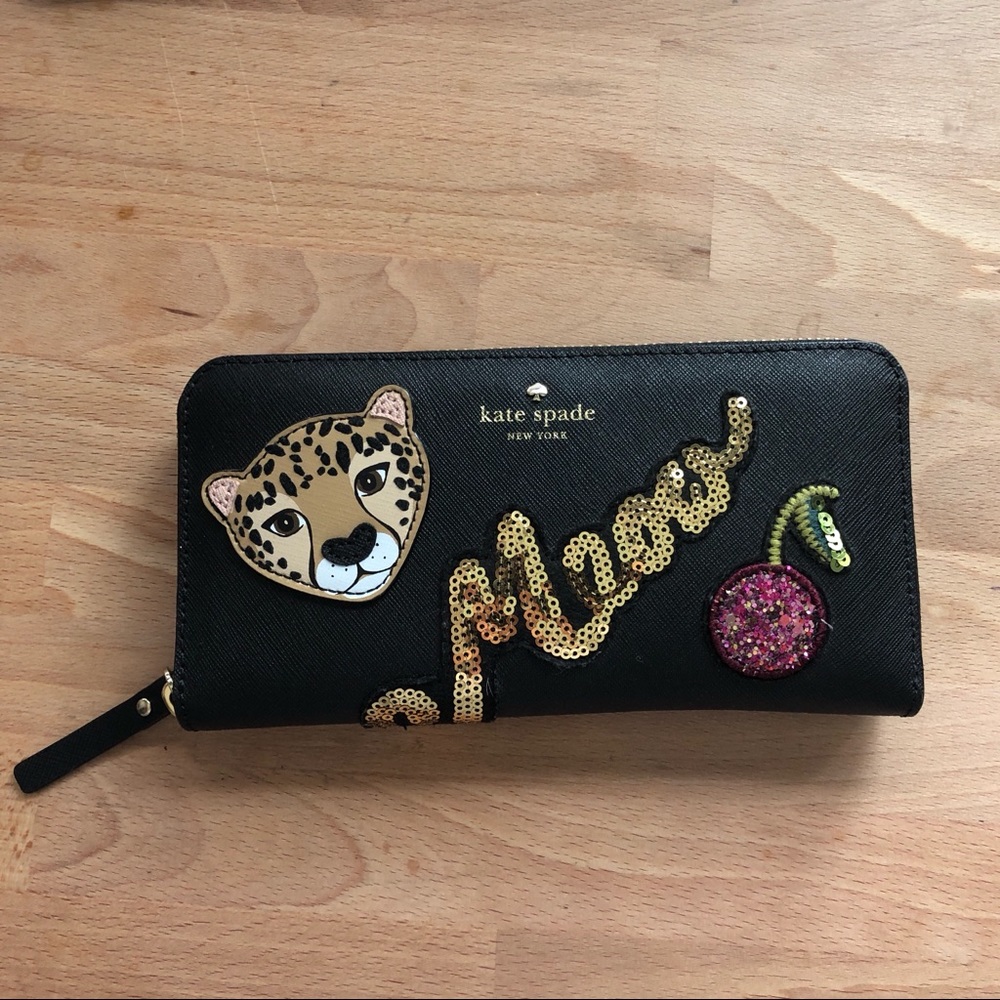 Kate Spade Run Wild Leopard Zip Around Wallet